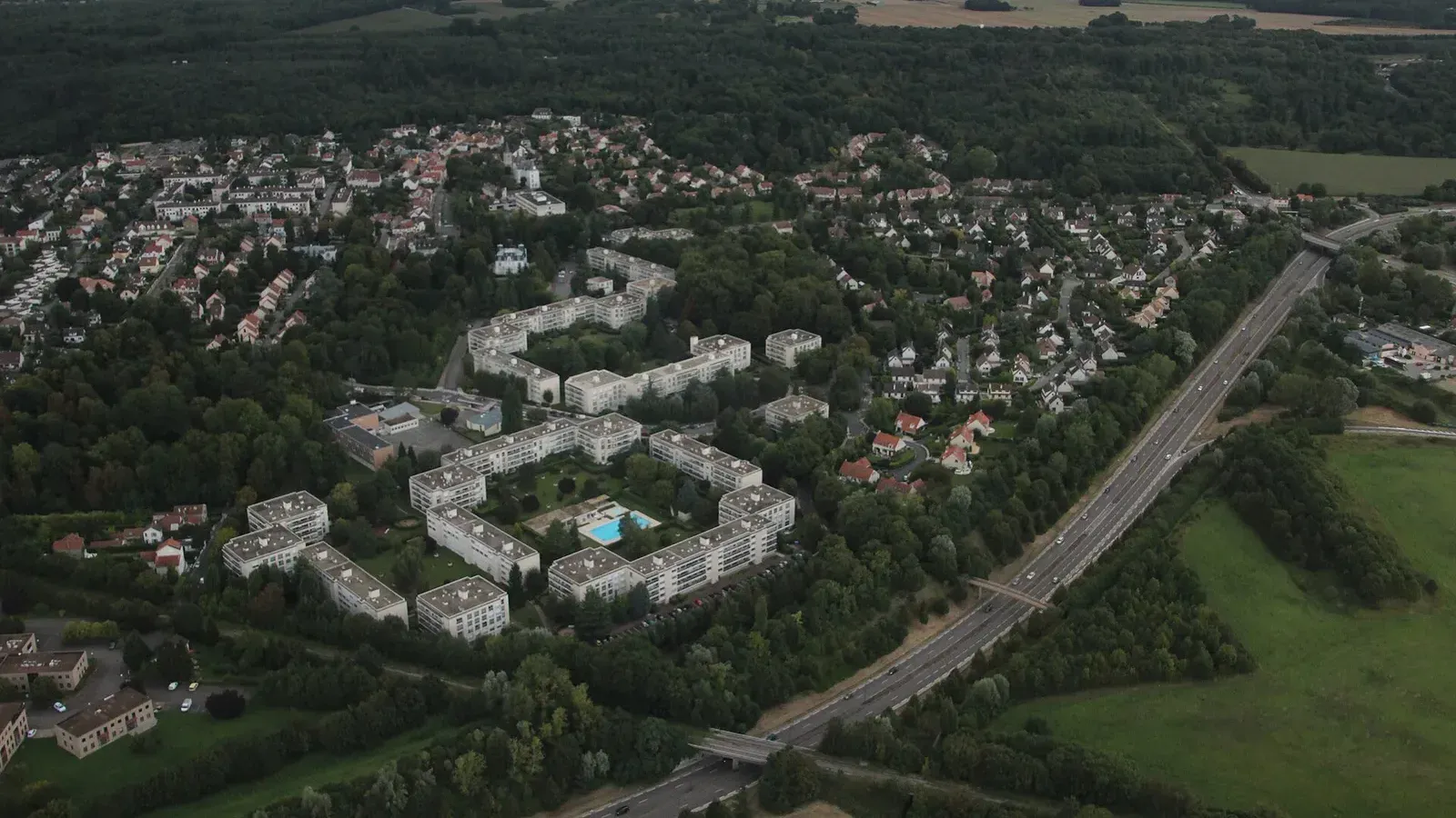 Vue aérienne de Bailly dans les Yvelines