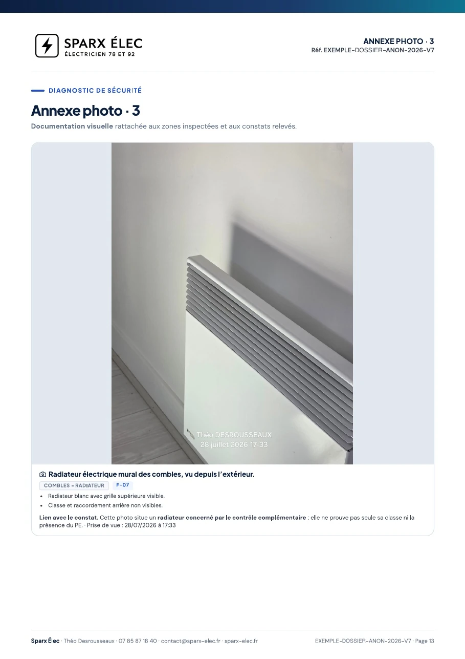 Rapport de diagnostic électrique, page 13 sur 14 : Annexe photographique 3 sur 3