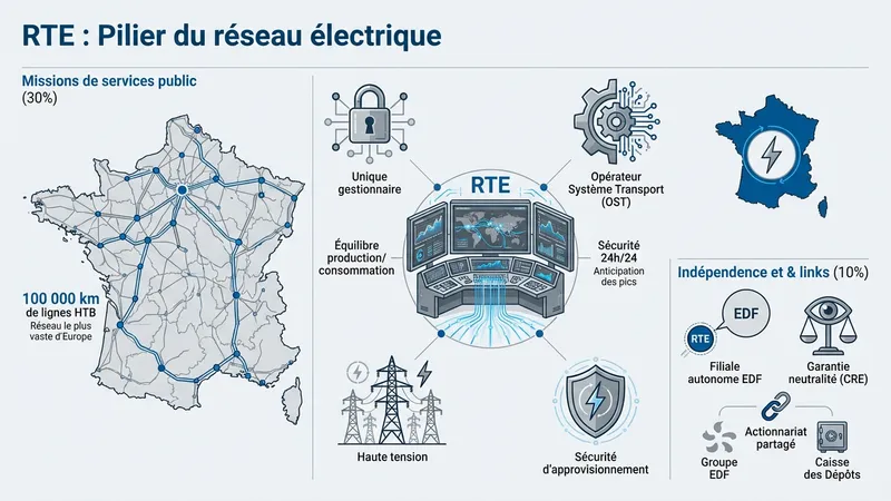 RTE électricité : rôle et missions en France