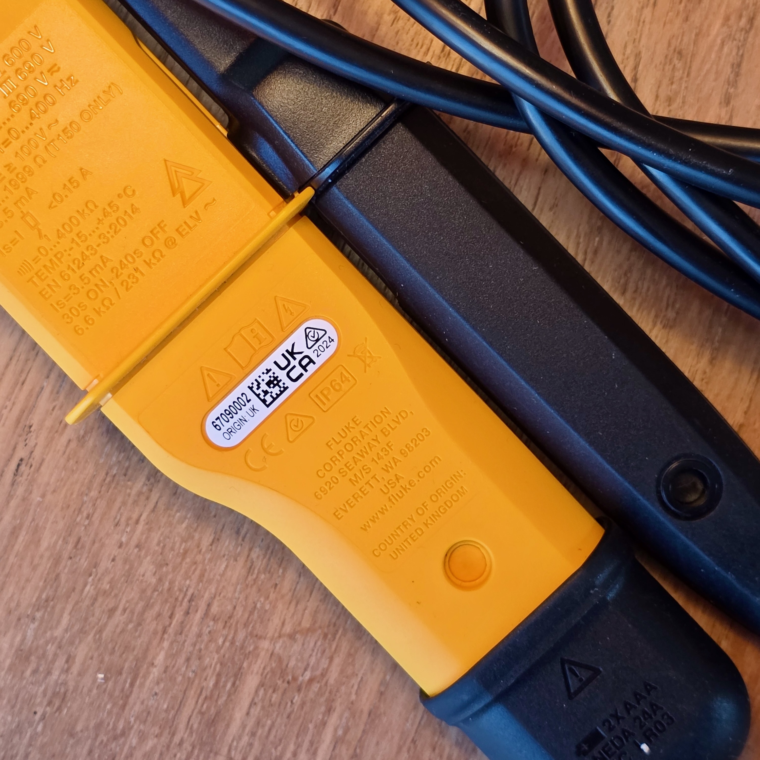 Photo dos VAT Fluke T110 — vue arrière