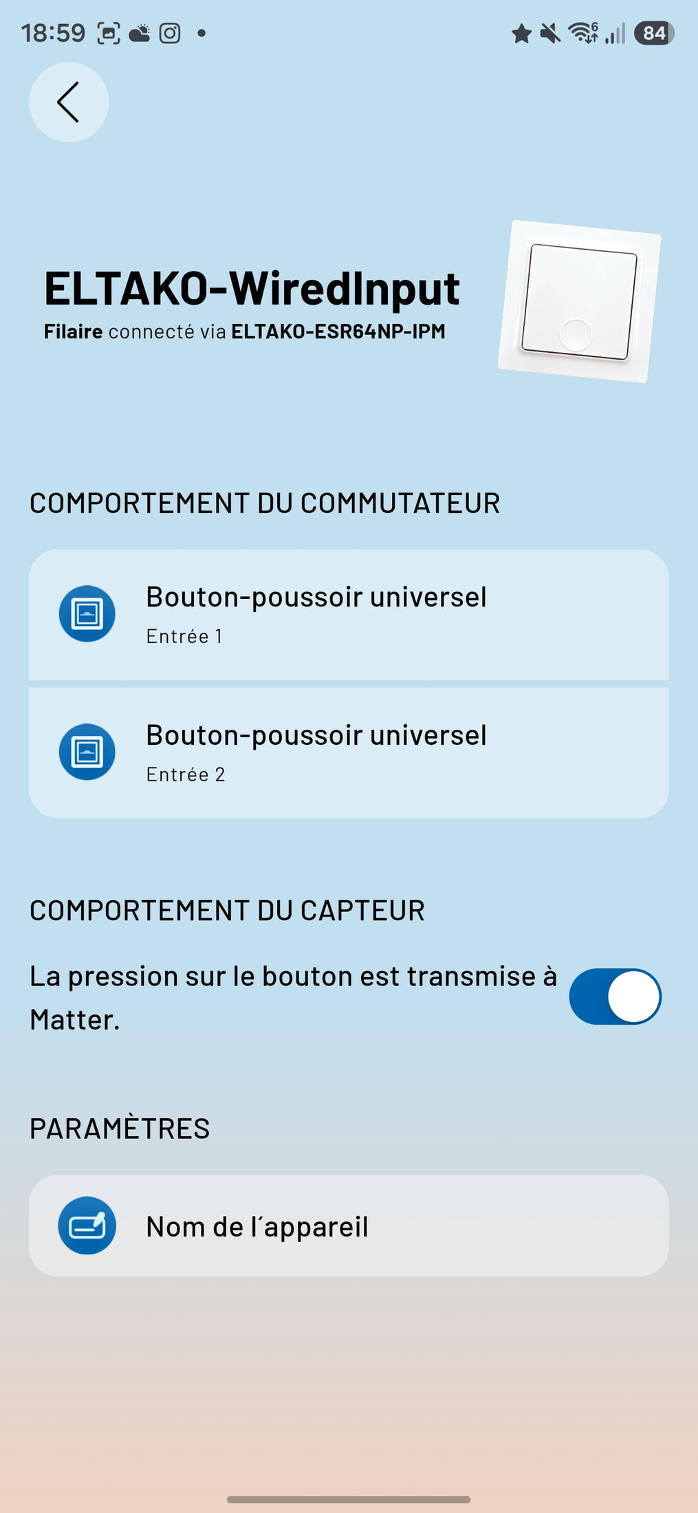 Progression de la connexion réseau sans fil du micromodule dans Eltako Connect