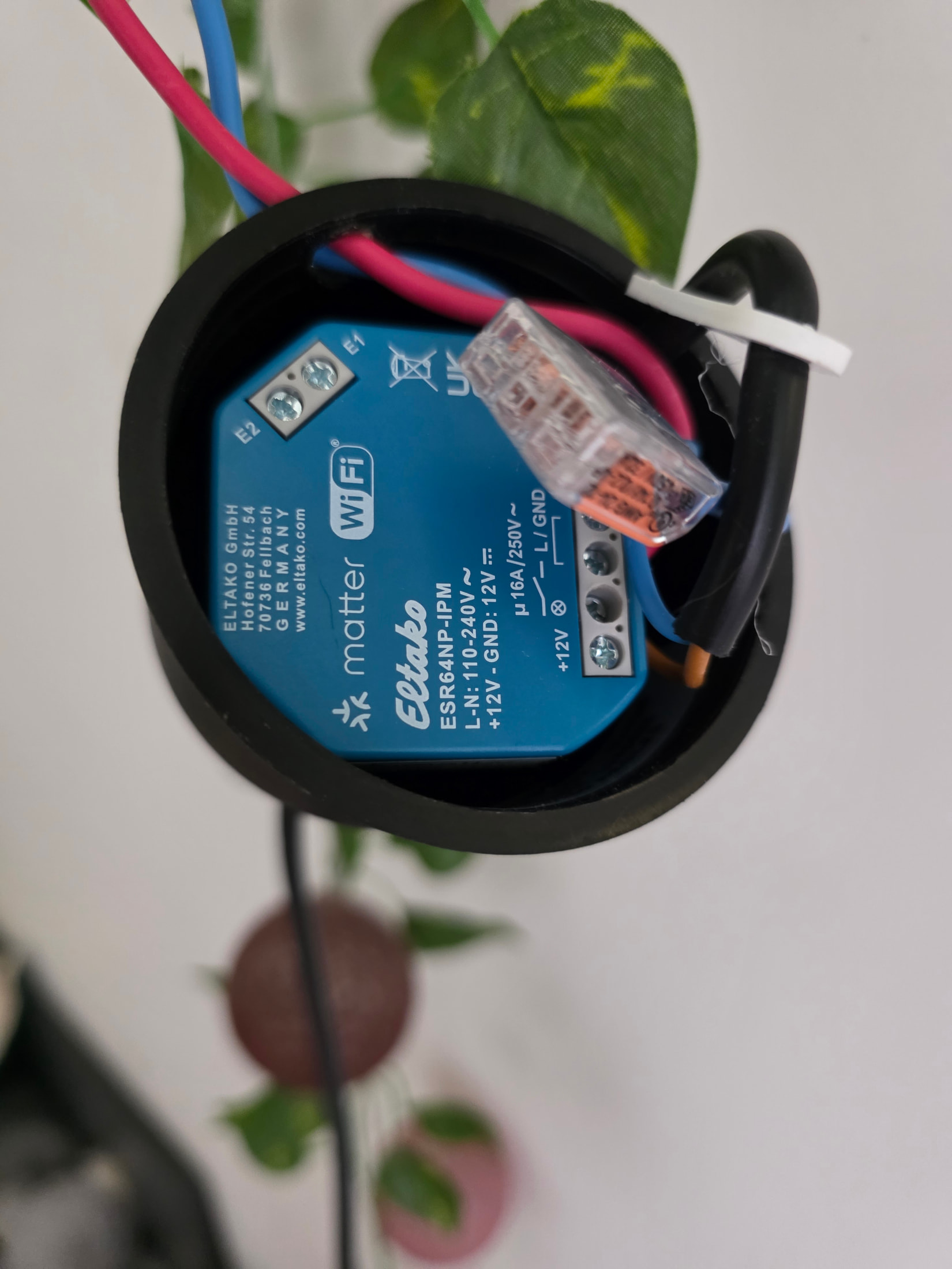 Étiquette d’identification du module EnOcean PTM 210 avec identifiant radio et fréquence 868 MHz