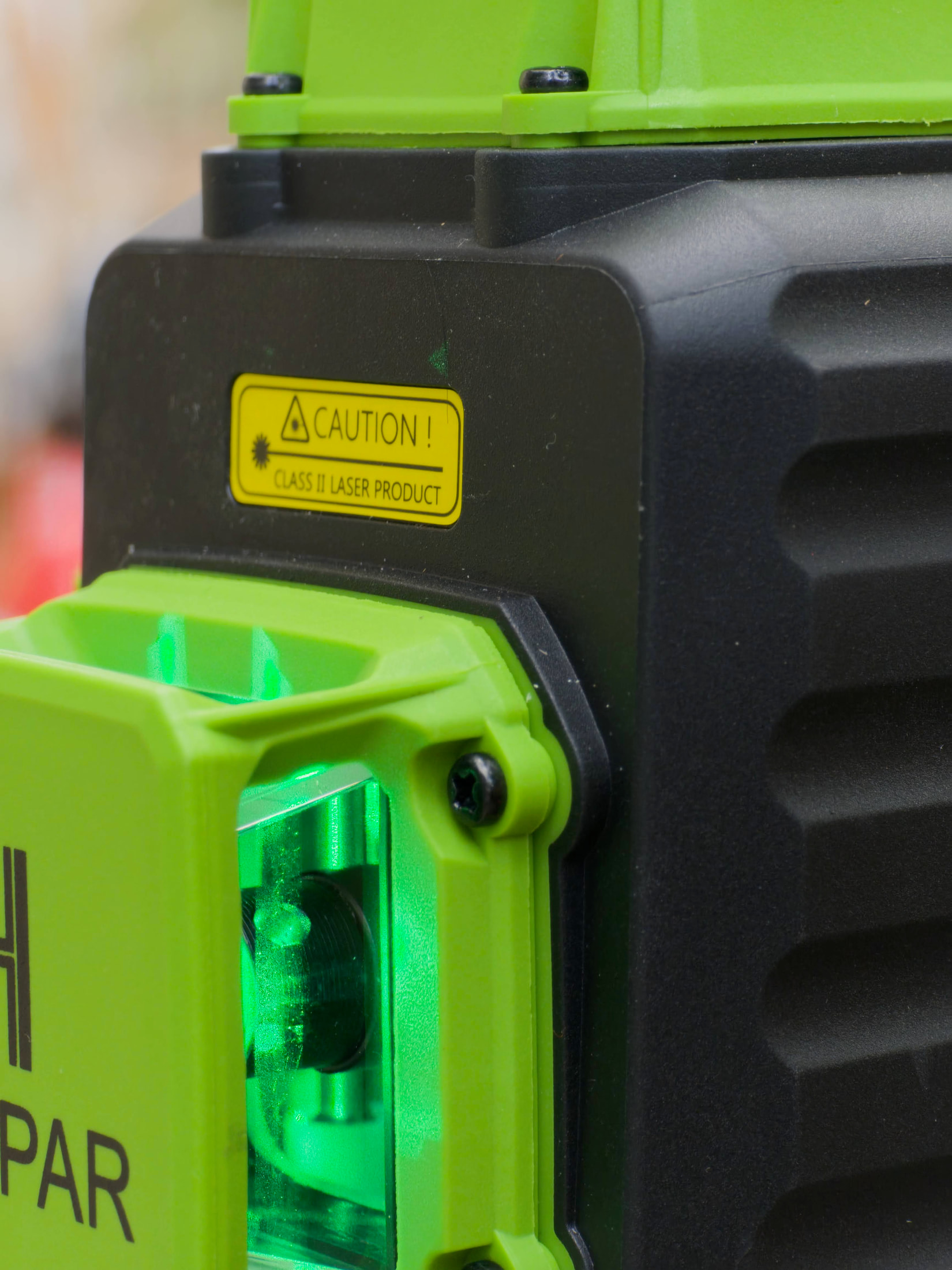 Étiquette de classe 2 apposée sur le laser Huepar