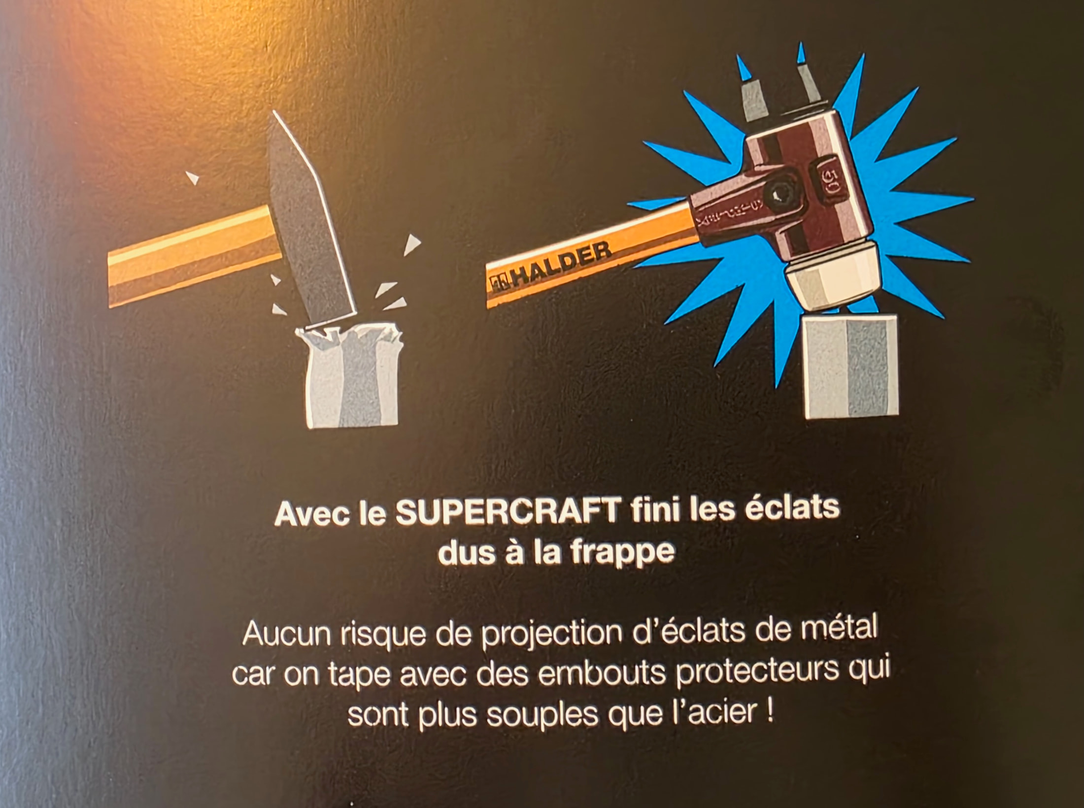 Brochure Halder sur les embouts souples, avec un dessin portant le marquage SIMPLEX