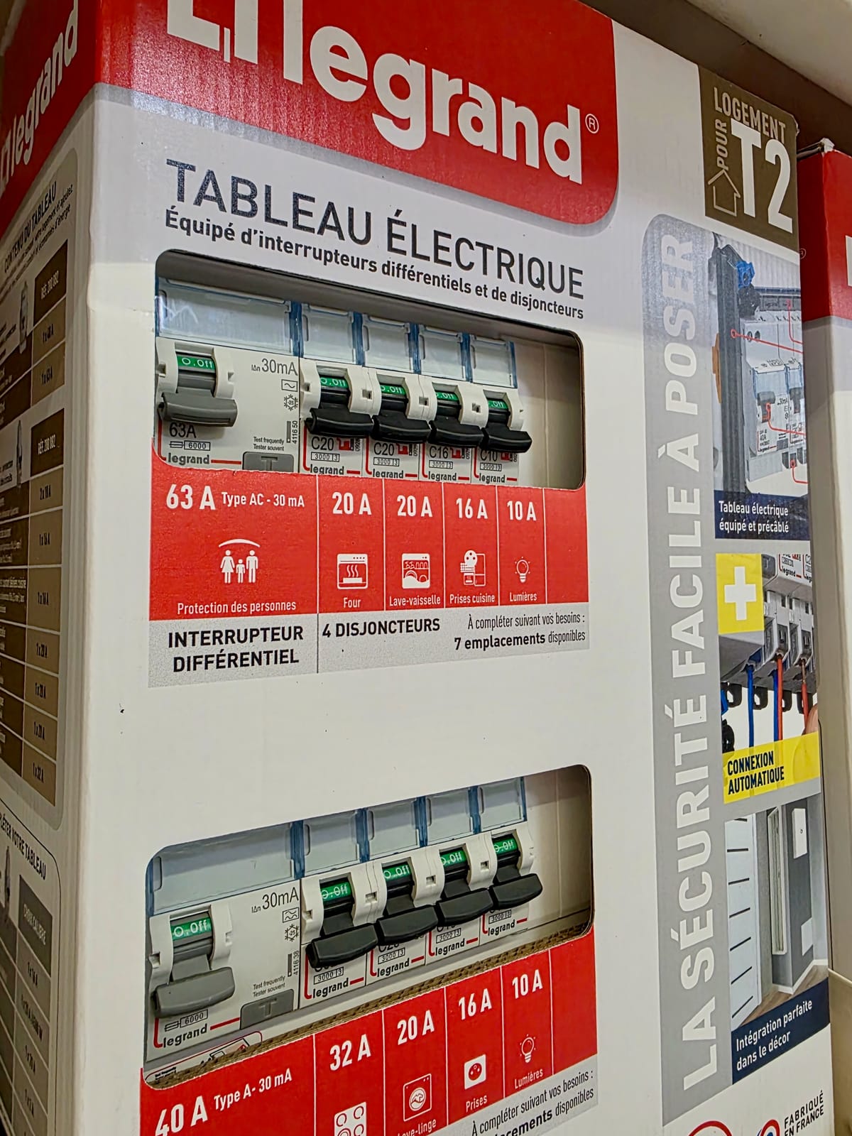 Tableau électrique neuf Legrand précâblé, deux rangées, dans sa boîte