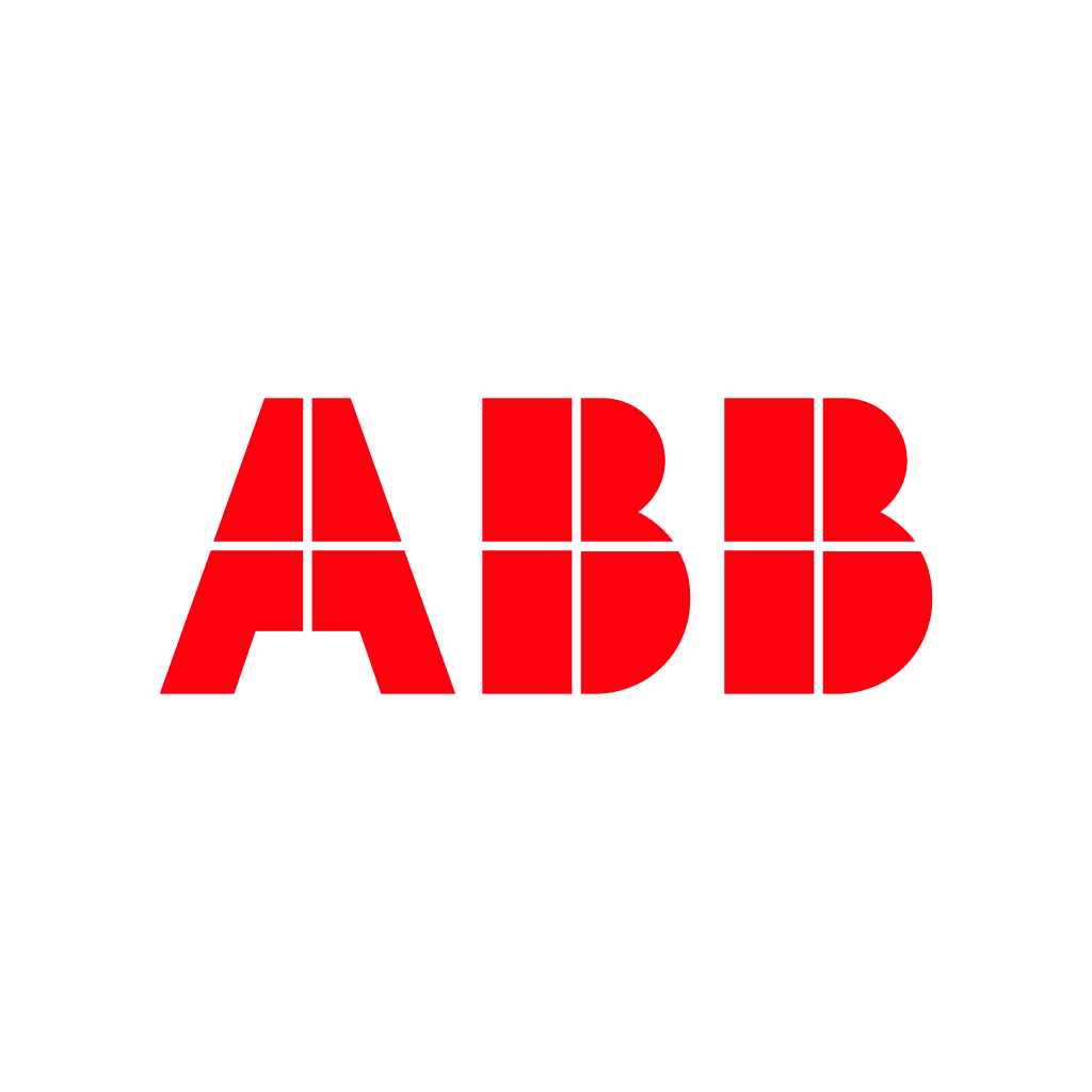 Le logo rouge de la marque ABB sur fond blanc.