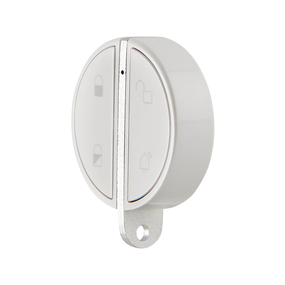 Badge télécommande Somfy blanc avec boutons d’armement et désarmement