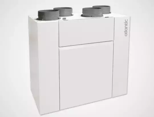 Centrale de ventilation double flux Atlantic Optimocosy HR Access blanche, vue de face
