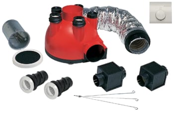 Kit de ventilation simple flux Aldes VMPK de 1980, avec caisson, gaines et bouches