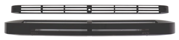 Entrée d'air hygroréglable Autogyre AIRA HY noire avec grille à lamelles horizontales