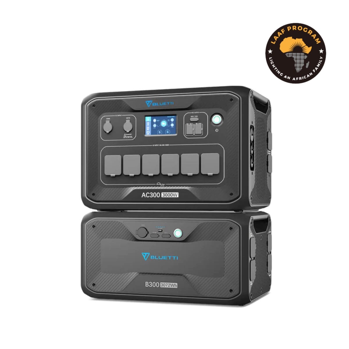 Onduleur BLUETTI AC300 associé à la batterie B300