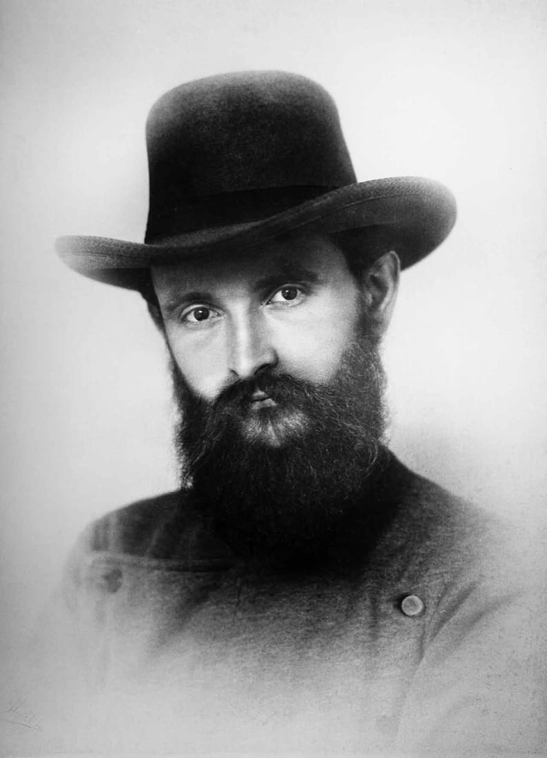 Portrait de Robert Bosch avec un chapeau, photographié en 1888