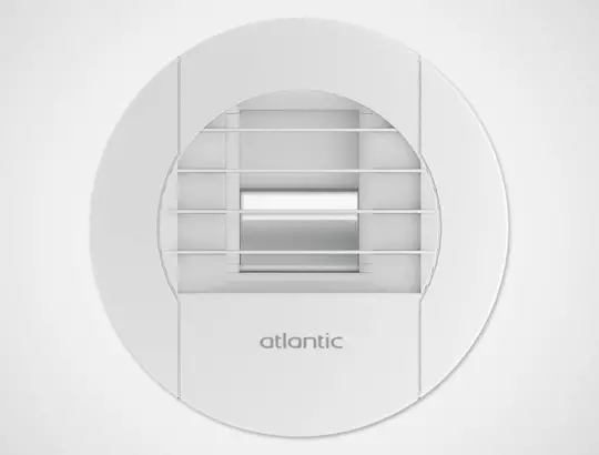 Bouche hygroréglable de cuisine Atlantic à façade ronde blanche