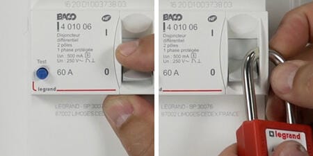 Coupure d’un disjoncteur dans un tableau électrique