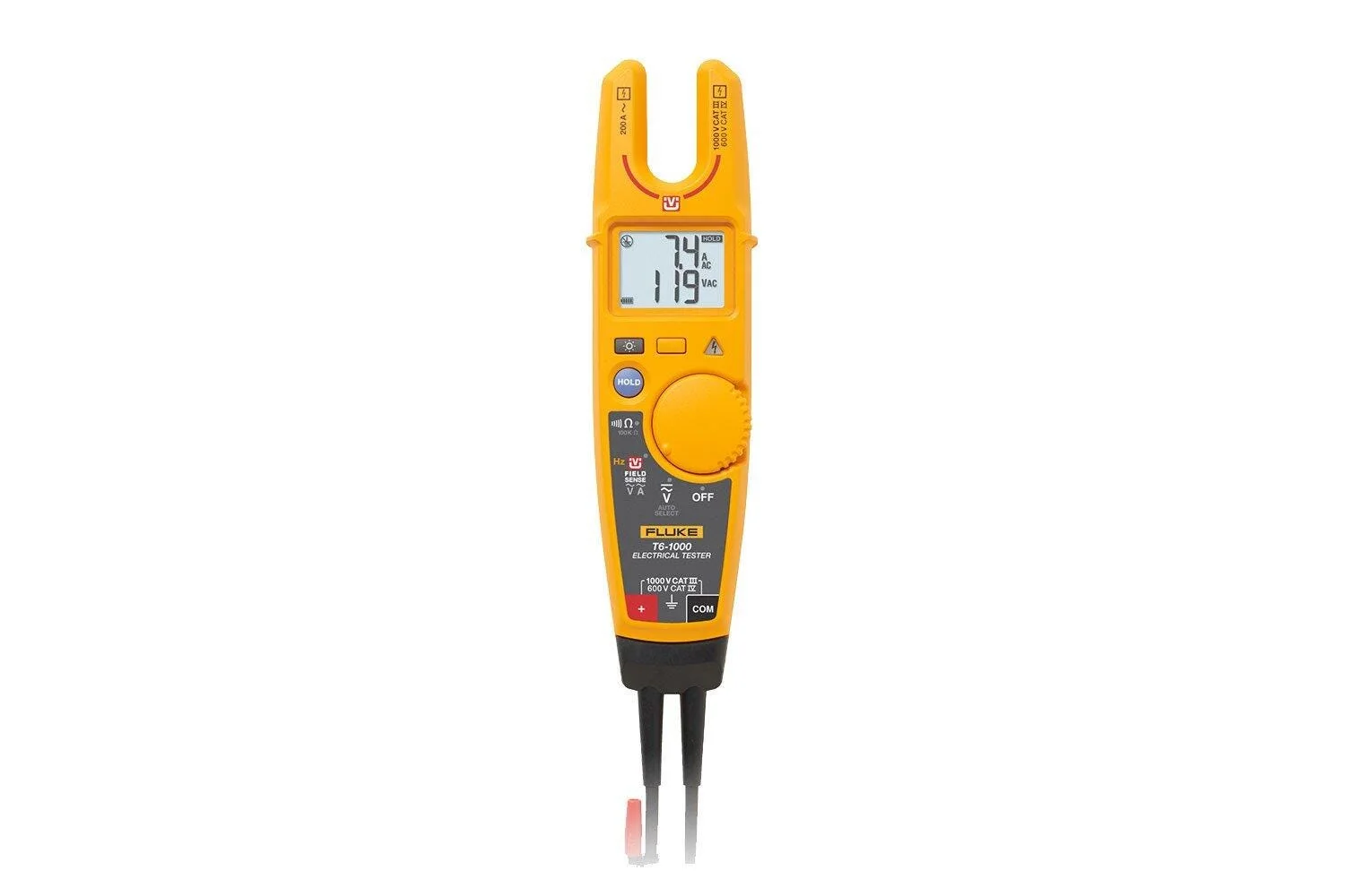 Testeur électrique Fluke T6-1000 avec fourche ouverte et cordons