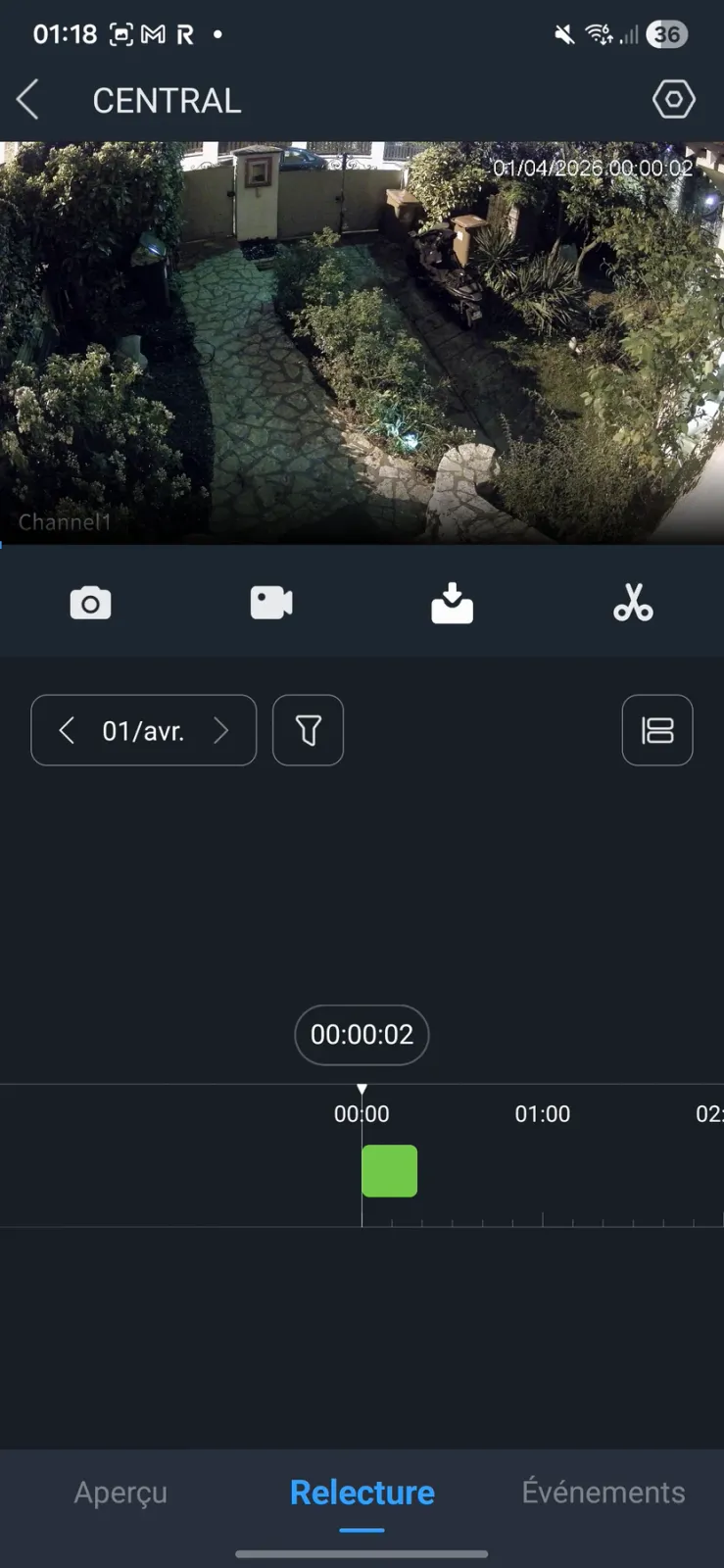 Application Dahua DMSS avec replay NVR sur téléphone