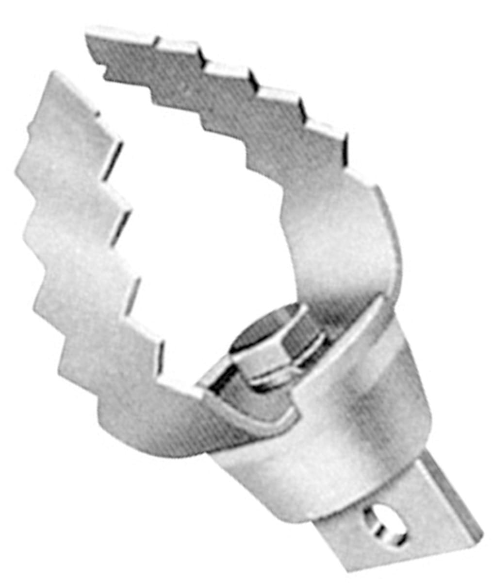 Tête lame dentée interchangeable pour déboucheur électrique Virax, vue rapprochée sur fond blanc