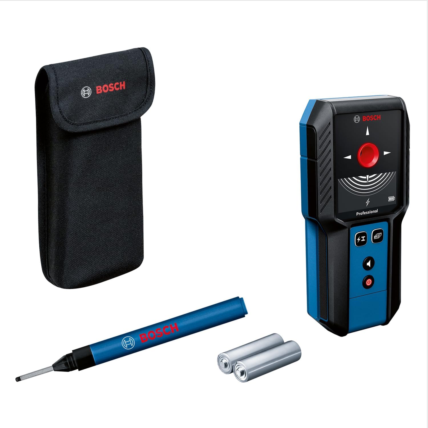 Détecteur Bosch GMS 120-27, boîtier noir et jaune avec écran