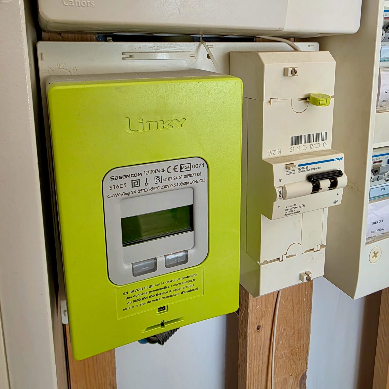 Compteur Linky et tableau électrique