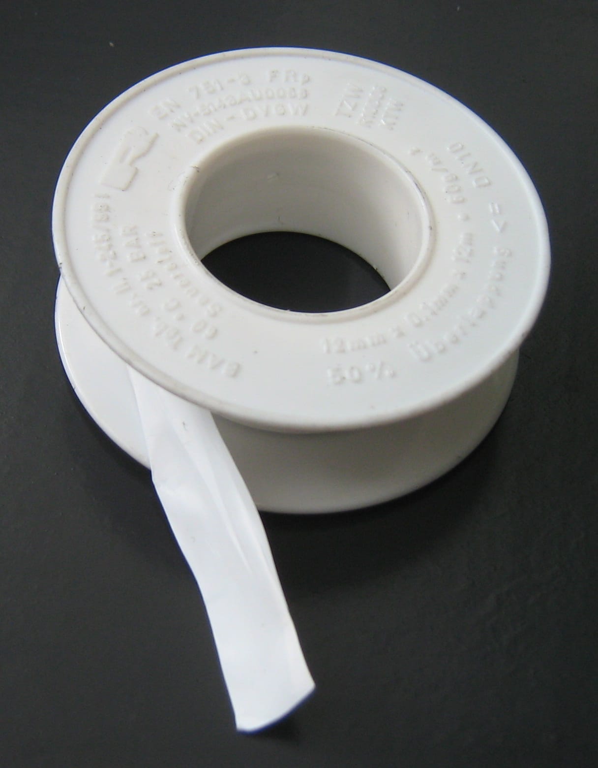 Rouleau de ruban d’étanchéité PTFE, testé selon la norme DIN EN 751-3