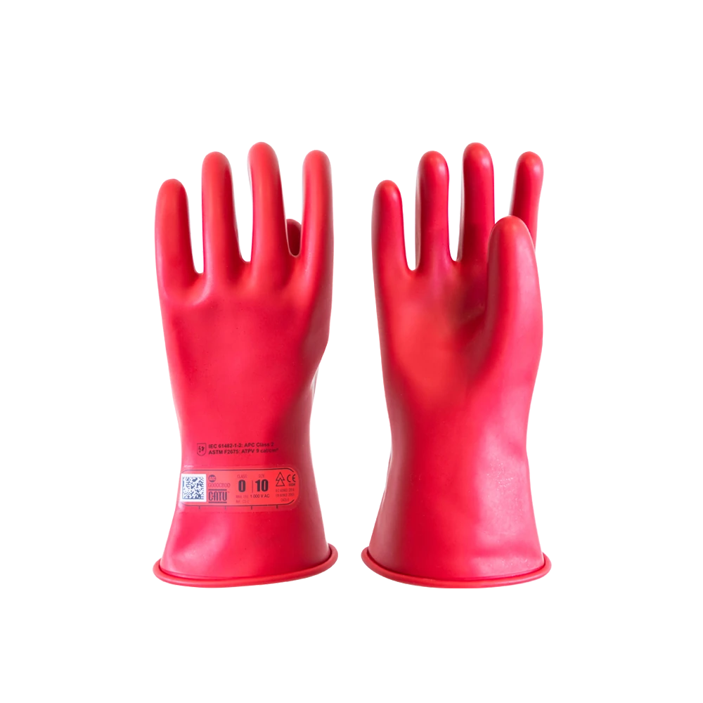 Gants isolants Catu CG-0 de classe 0 avec le marquage de classe imprimé sur le gant