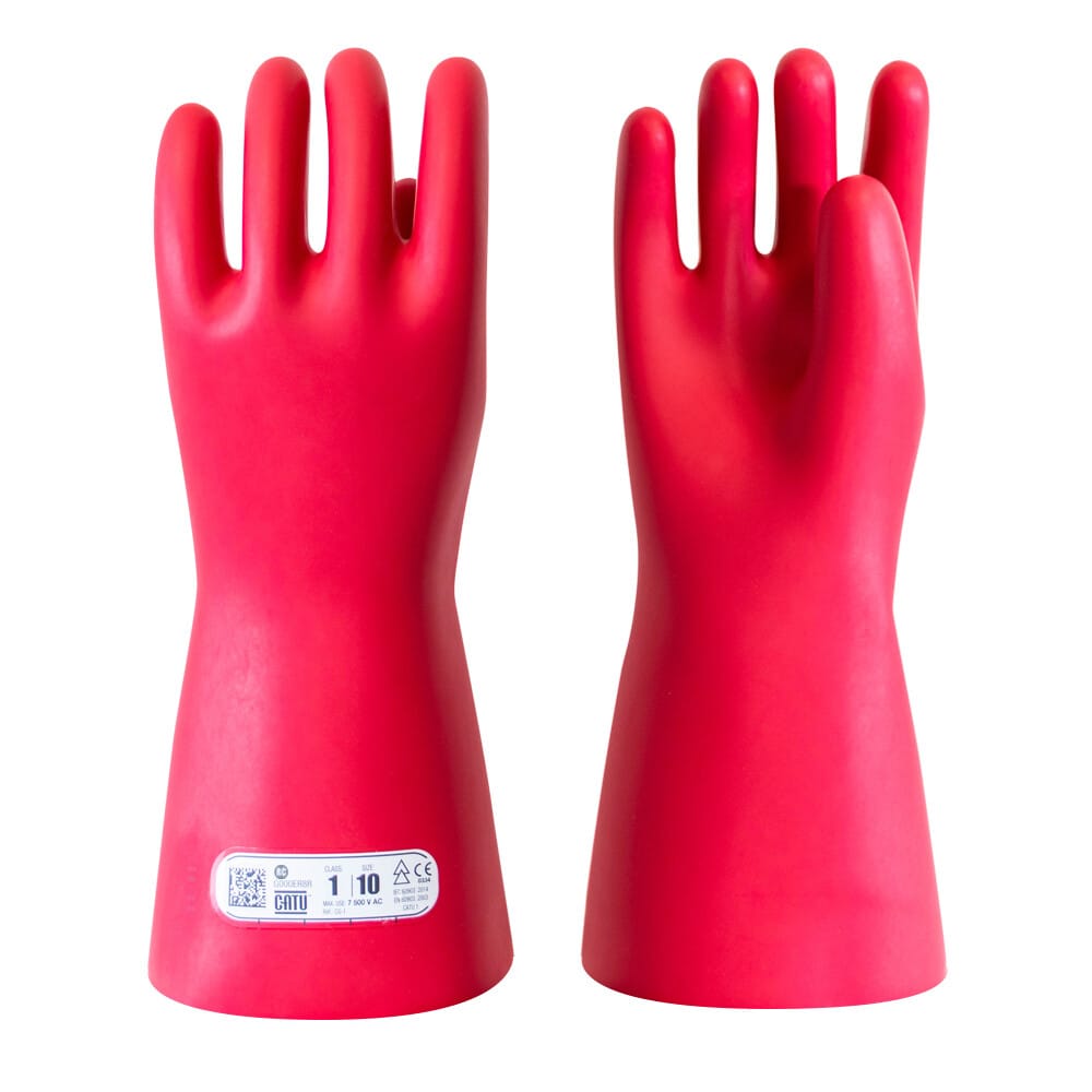 Gants isolants Catu CG-1 en latex bicolore, classe 1