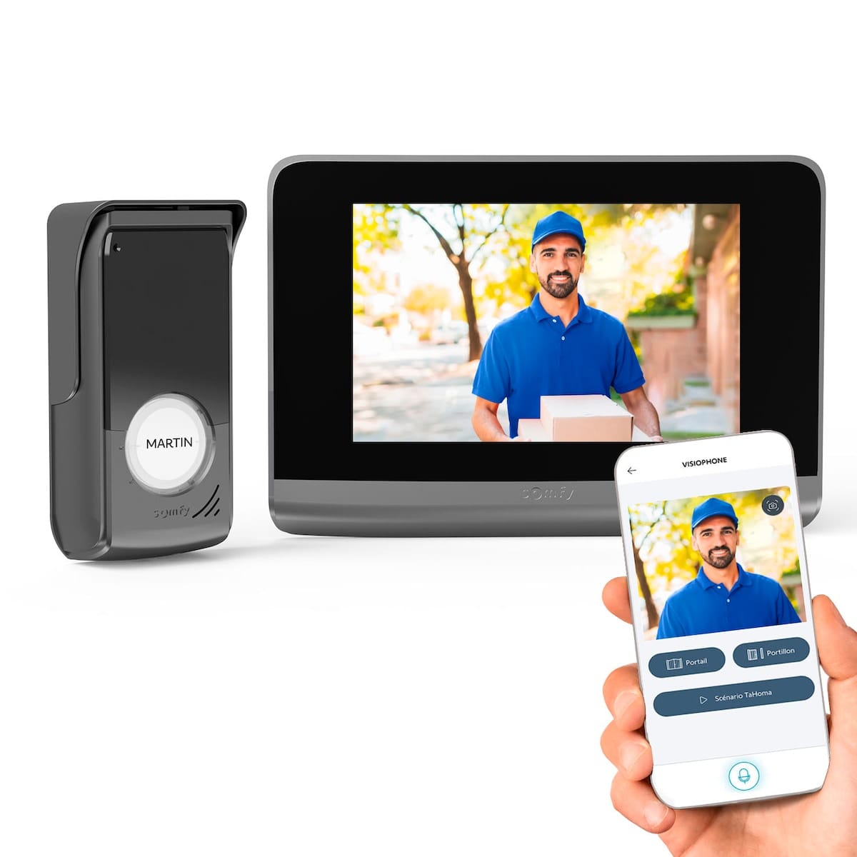 Kit visiophone Somfy V500 Connect avec platine de rue et moniteur