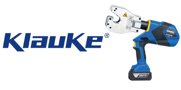 Sertisseuse hydraulique Klauke EK 60 VP bleue avec tête ouverte et batterie 18 volts