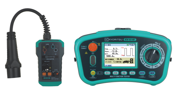Contrôleur multifonction Kyoritsu KEW 6514BT et adaptateur EVSE KEW 8601