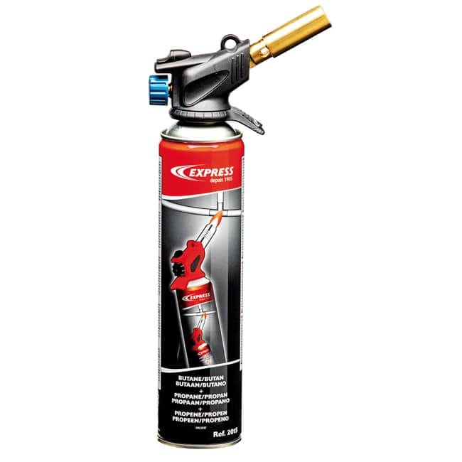 Lampe à souder à cartouche Express 343, corps rouge et cartouche vissée à la base