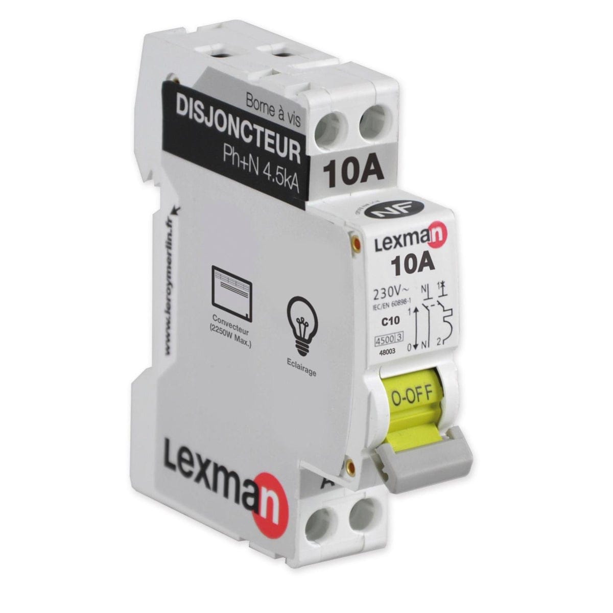 Coupe-circuit phase et neutre Lexman 10 A vendu par Leroy Merlin