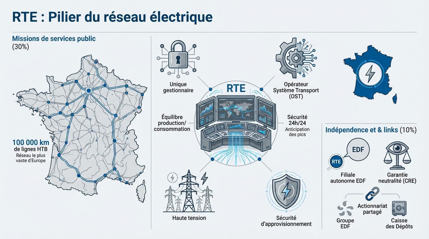 Pylône du réseau de transport électrique français