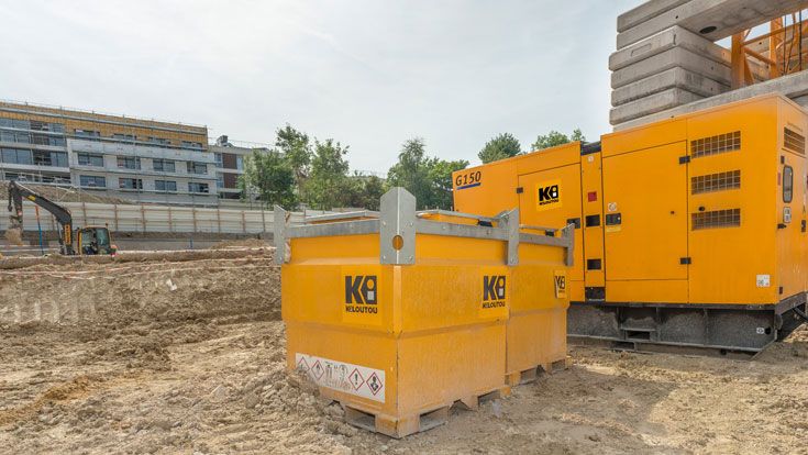 Groupe électrogène utilisé sur un chantier