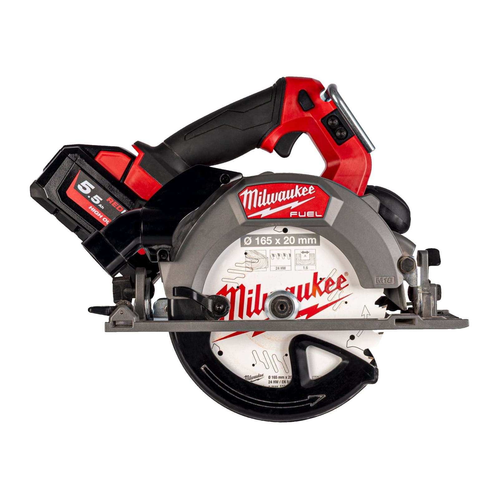 Scie circulaire M18 FUEL de Milwaukee avec lame de 165 mm, outil de la plateforme 18 V