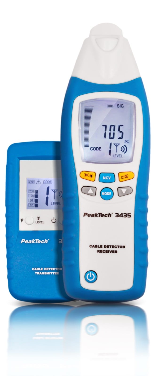 Émetteur et récepteur du set de détection de câbles PeakTech P 3435