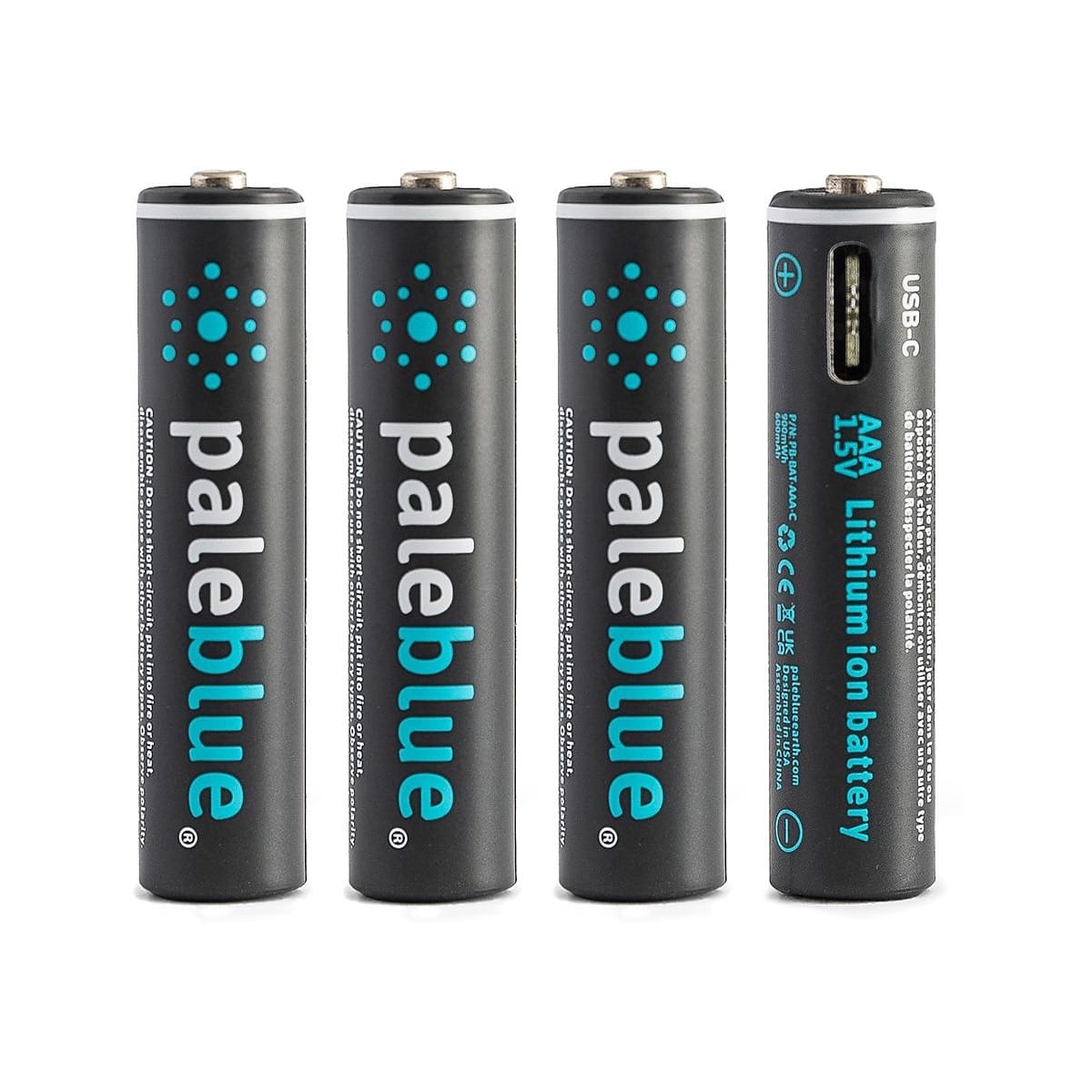 Pile AAA rechargeable en charge sur un port USB-C