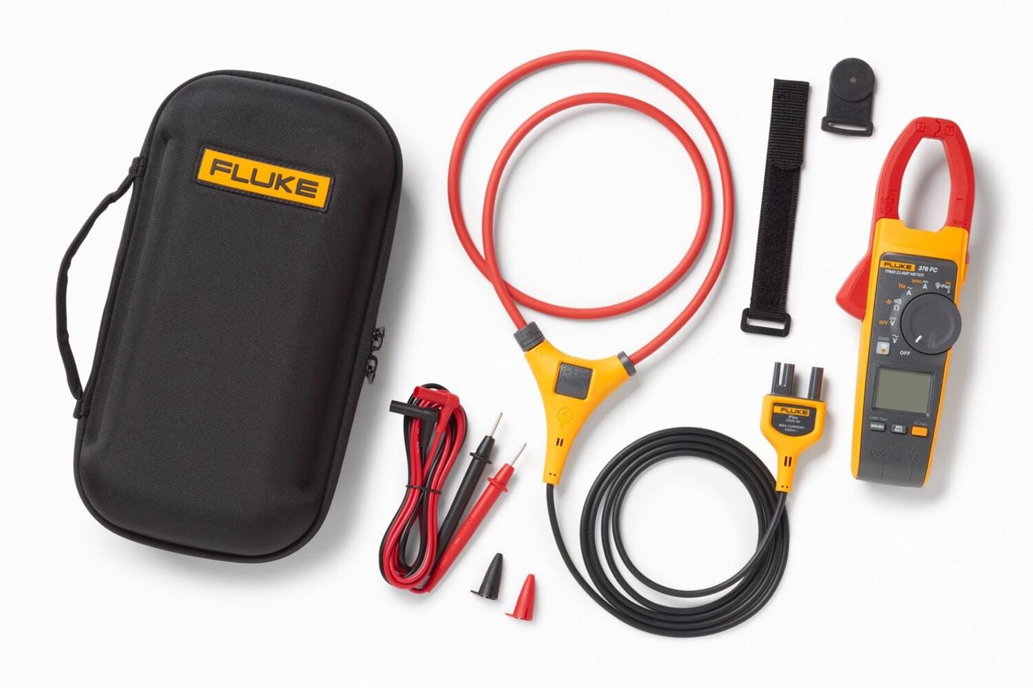 Kit officiel Fluke 376 FC avec sonde iFlex souple, cordons, sangle et sacoche