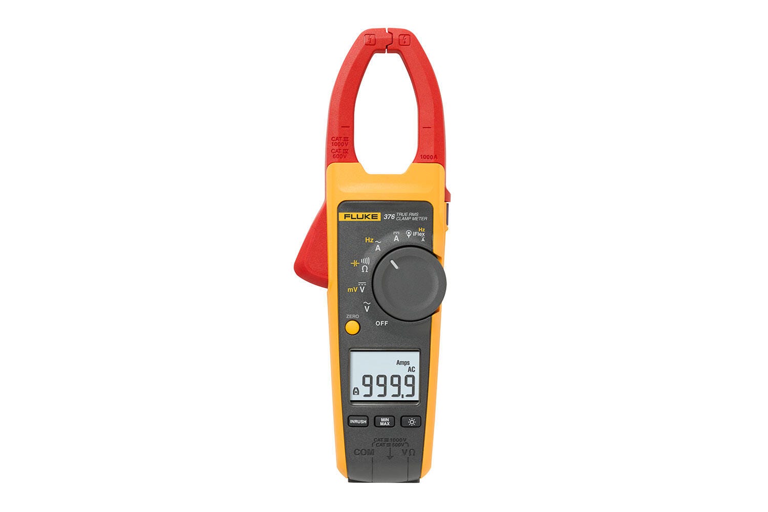 Pince multimètre Fluke 376 FC avec sa mâchoire rouge ouverte
