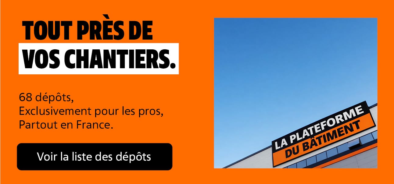 Dépôt La Plateforme du Bâtiment présenté comme réservé aux professionnels