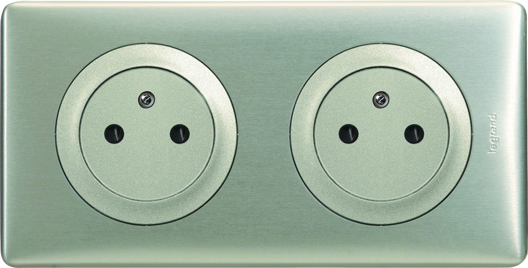 Connecteur électrique bornier gris et vert de la marque Legrand.