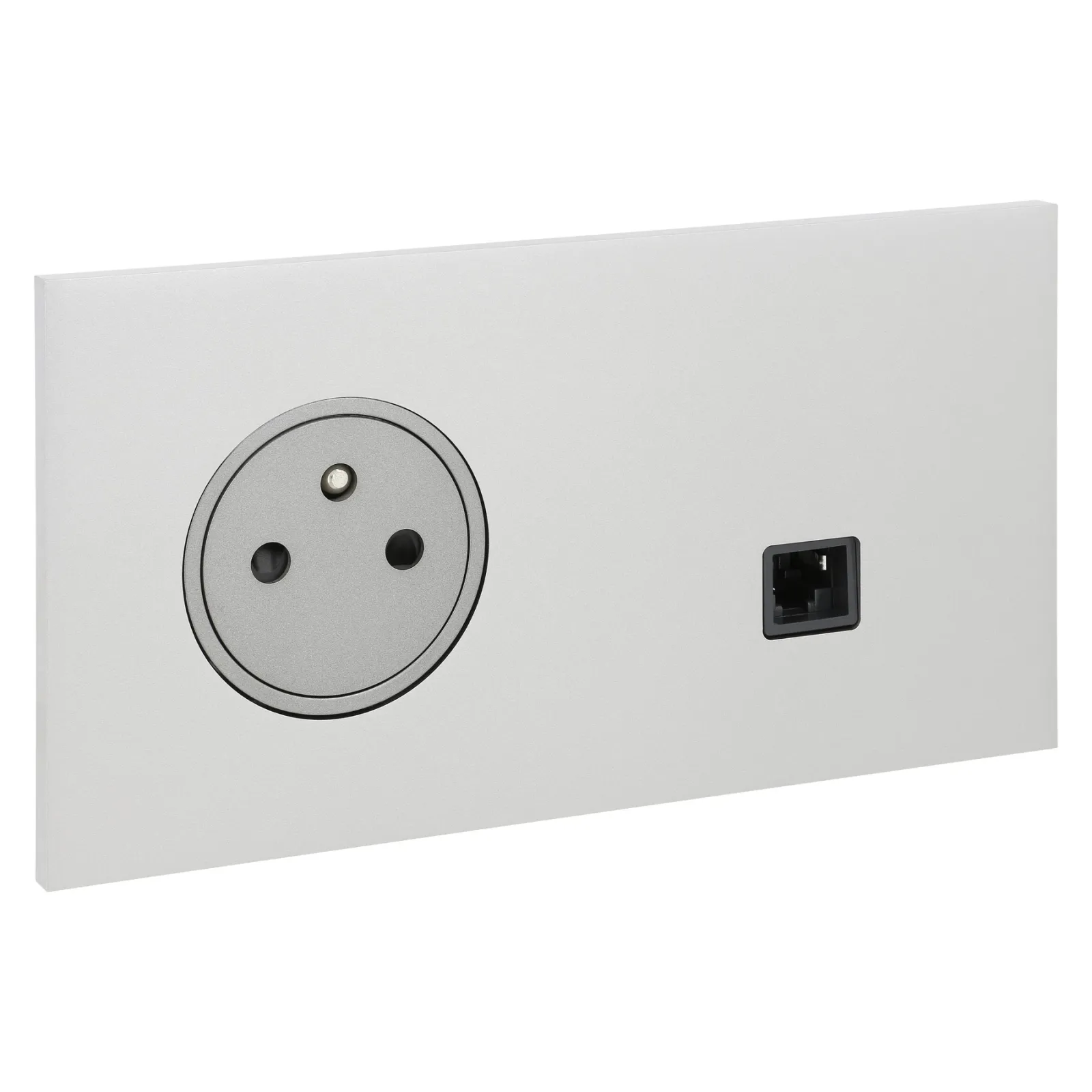 Prise avec port Ethernet Art Darnould Legrand finition aluminium
