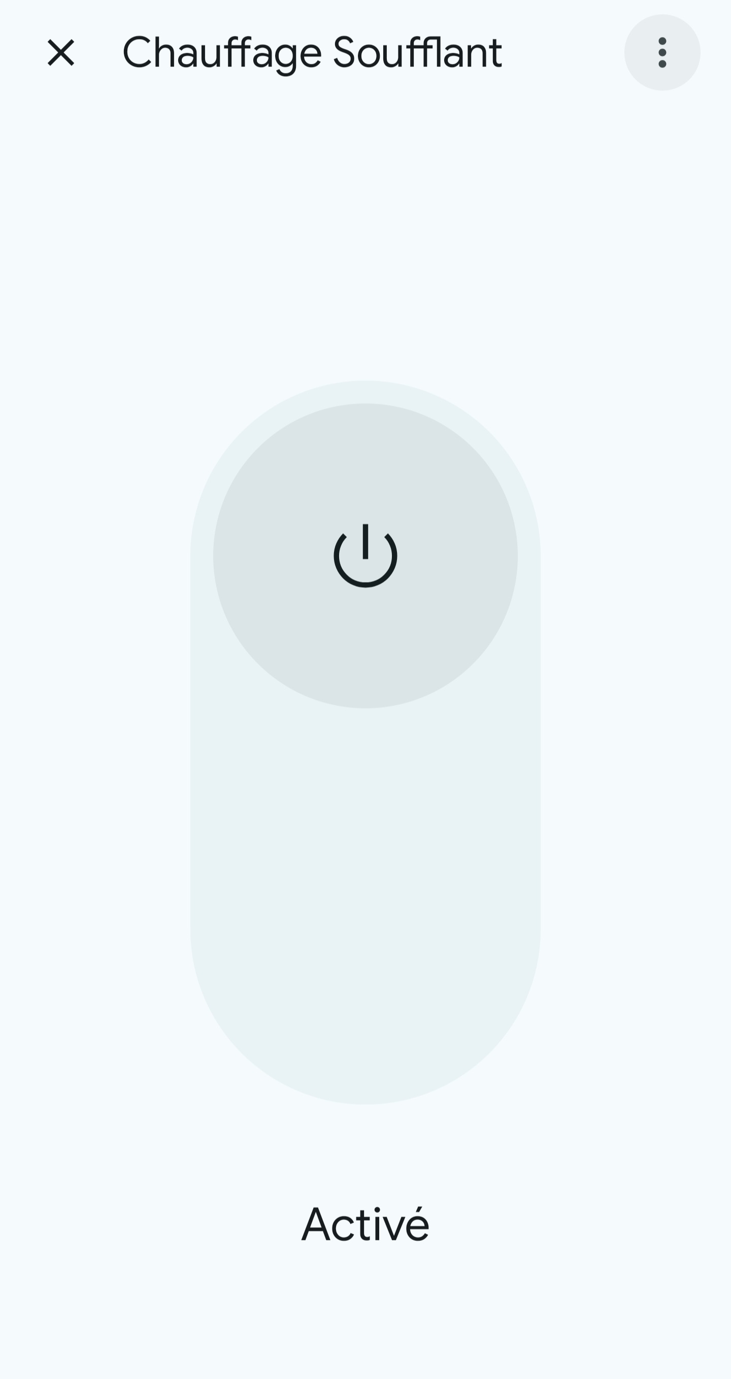 Screenshot page de commande prise connectée Google Home