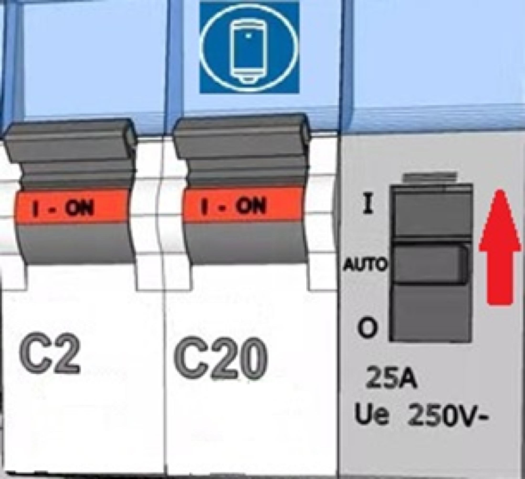 Contacteur heures creuses installé dans un tableau électrique