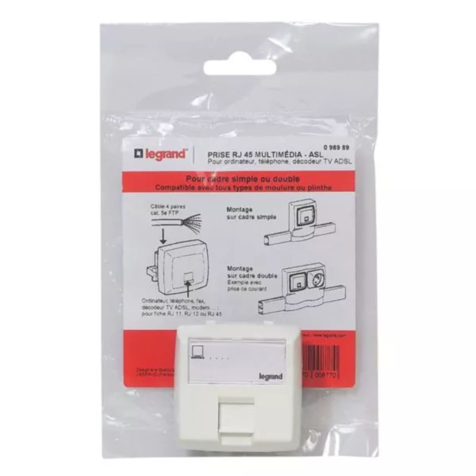 Prise murale RJ45 multimédia Legrand