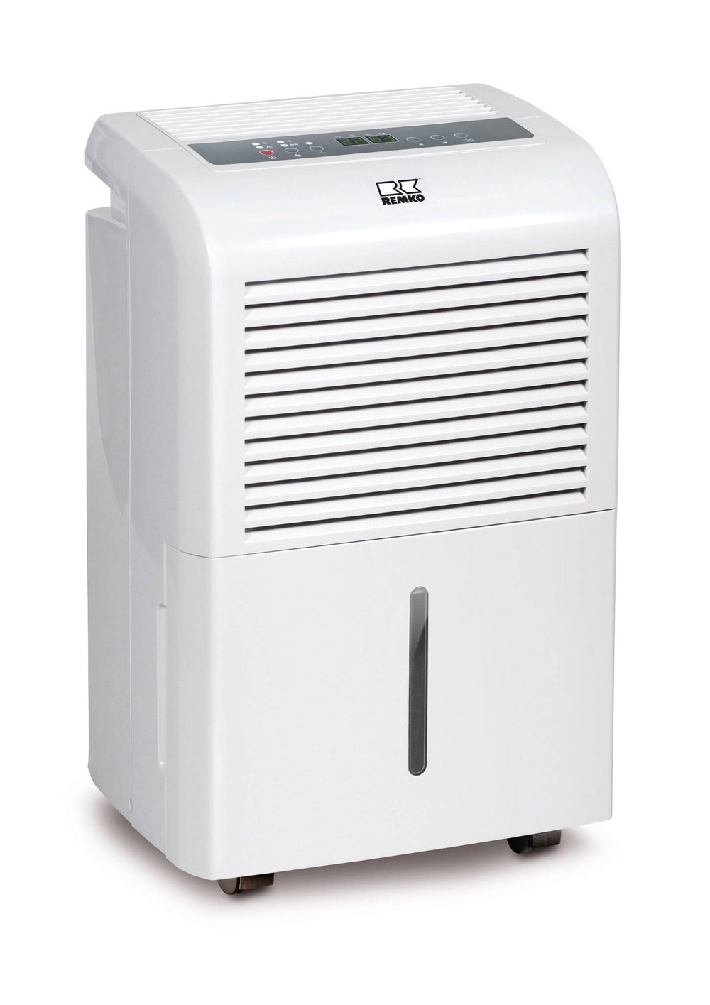 Déshumidificateur mobile Remko ETF 460 Eco blanc sur roulettes, avec afficheur digital et bac de récupération à jauge