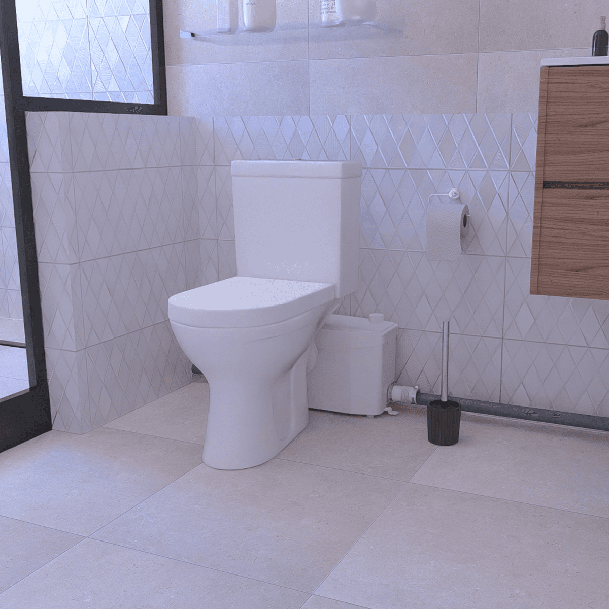 Produit Sanibroyeur Plus de SFA, broyeur avec cuve et quatre entrées
