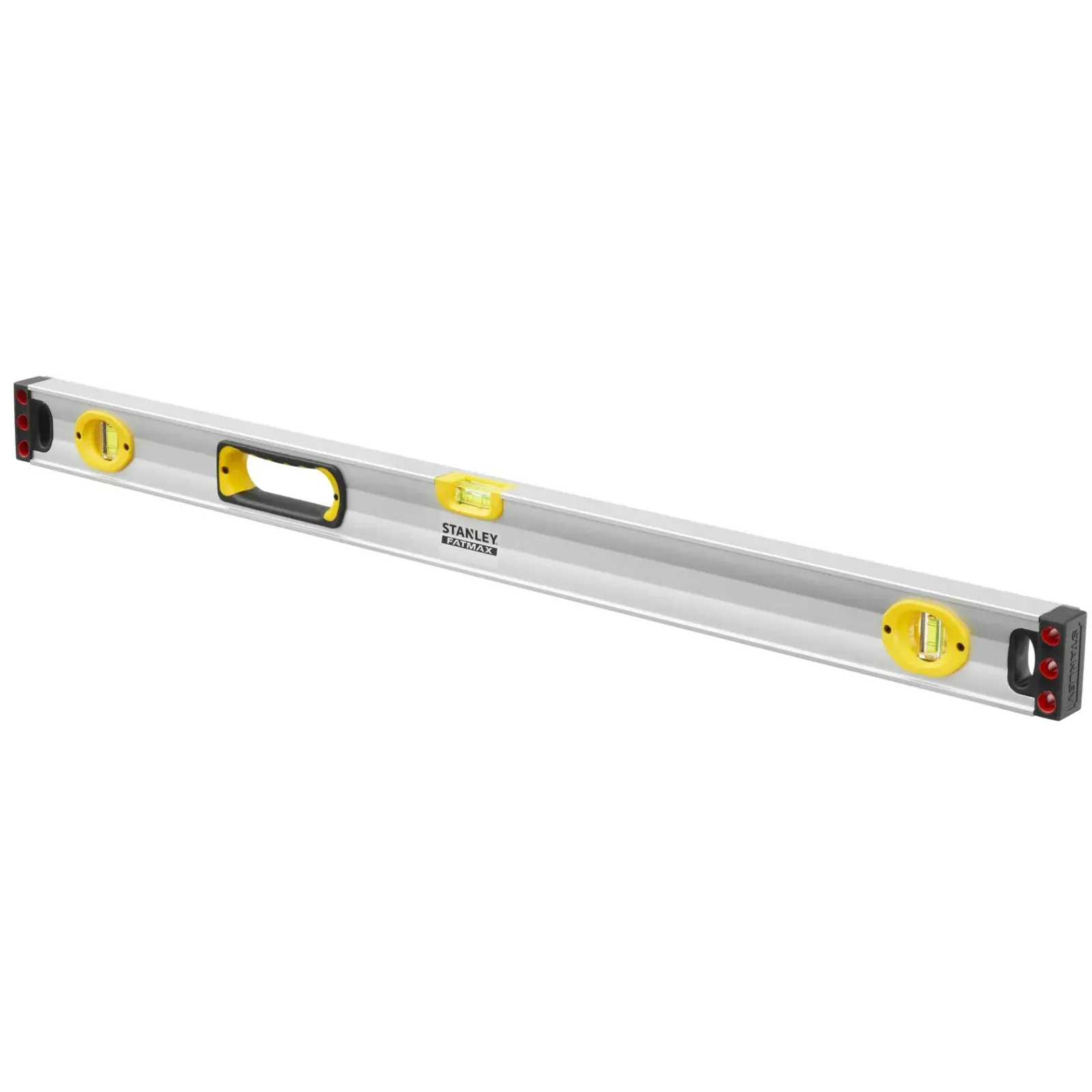 Niveau tubulaire Stanley FATMAX Pro de 90 cm en aluminium avec trois fioles jaunes et poignée centrale