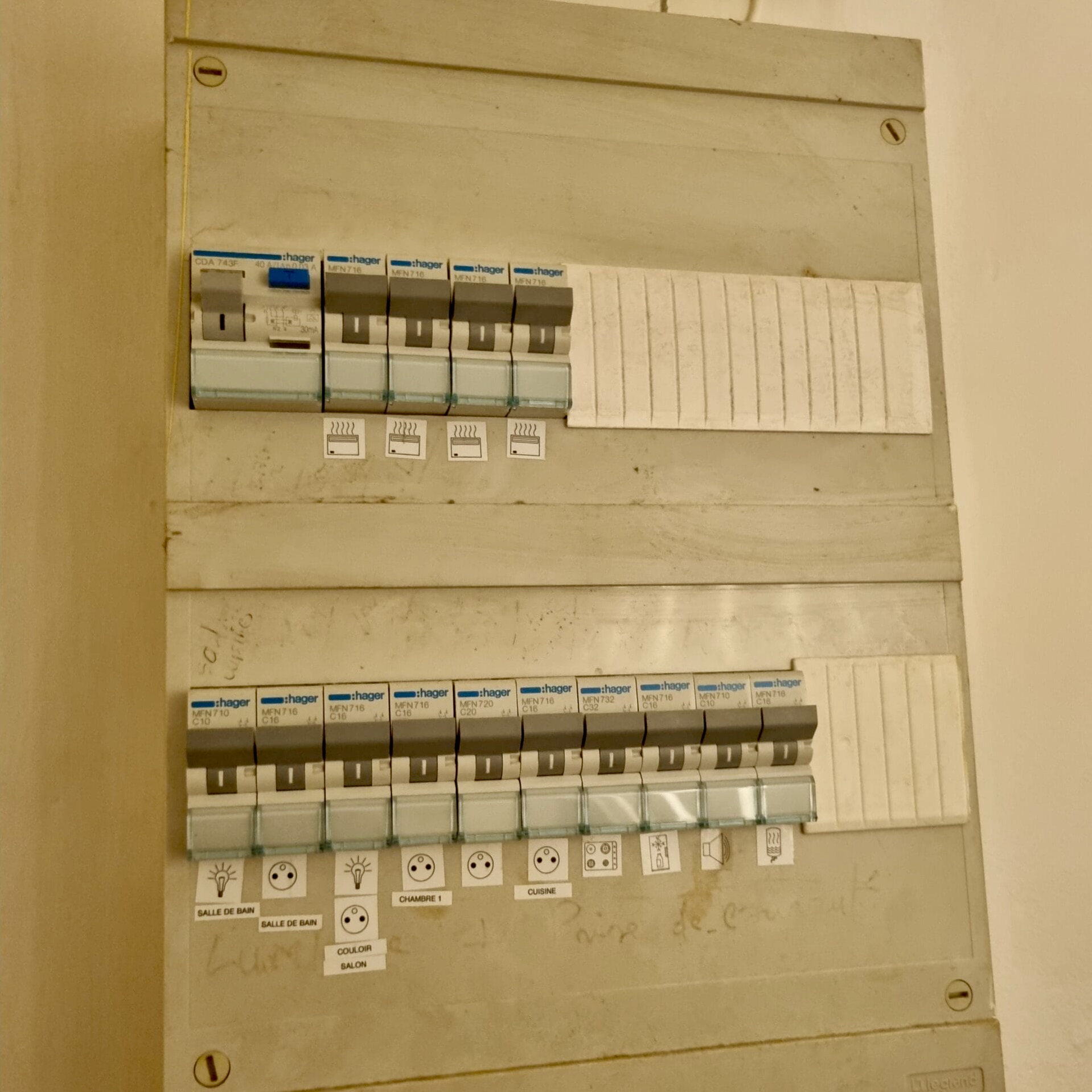 Ancien tableau Hager — diagnostic avant rénovation