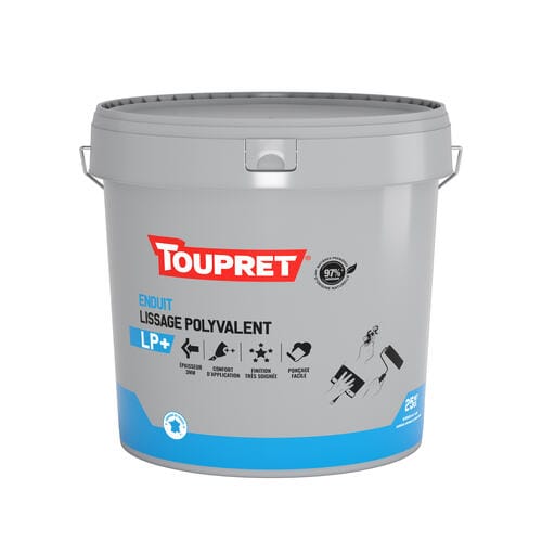 Seau d’enduit de lissage polyvalent Toupret LP+ en poudre