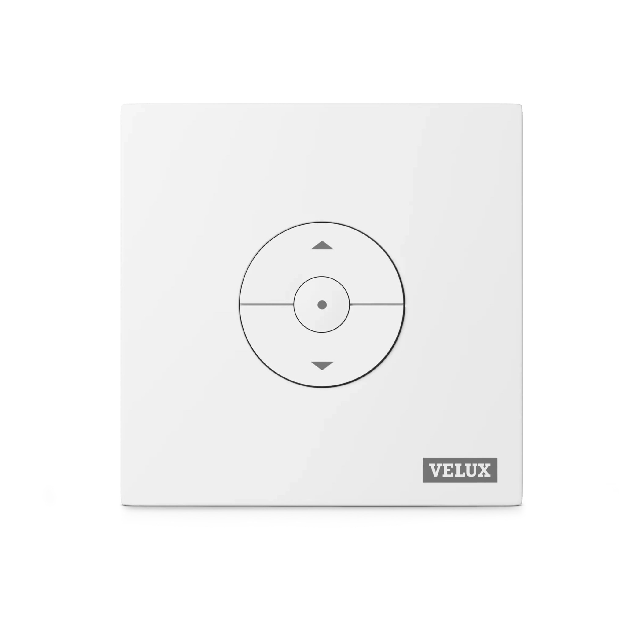 Clavier mural VELUX KLI 310 blanc avec pavé de commande circulaire et logo VELUX